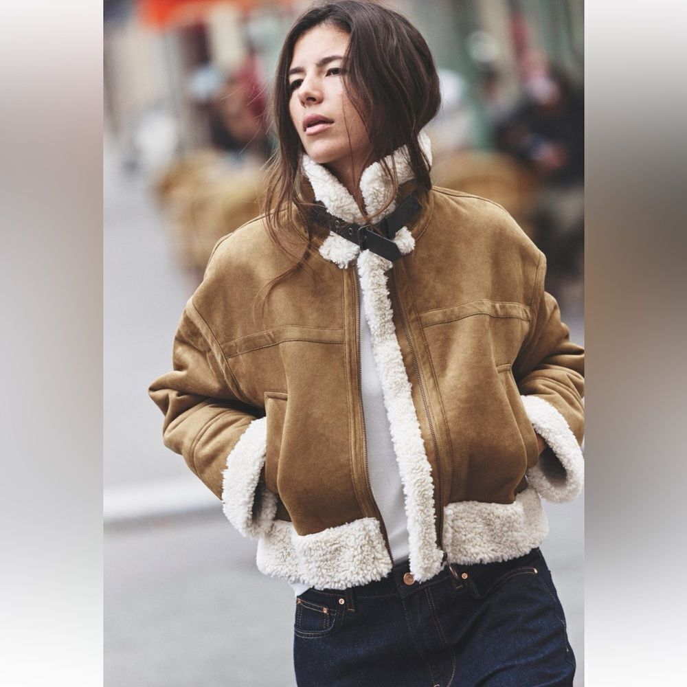 Zara double faced centre zippered jacket